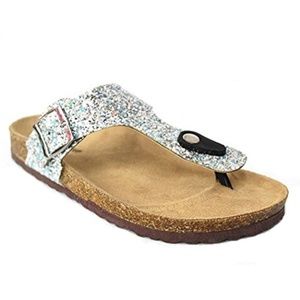 Silver Glitter Thong Slide Flip Flop-Forever Link